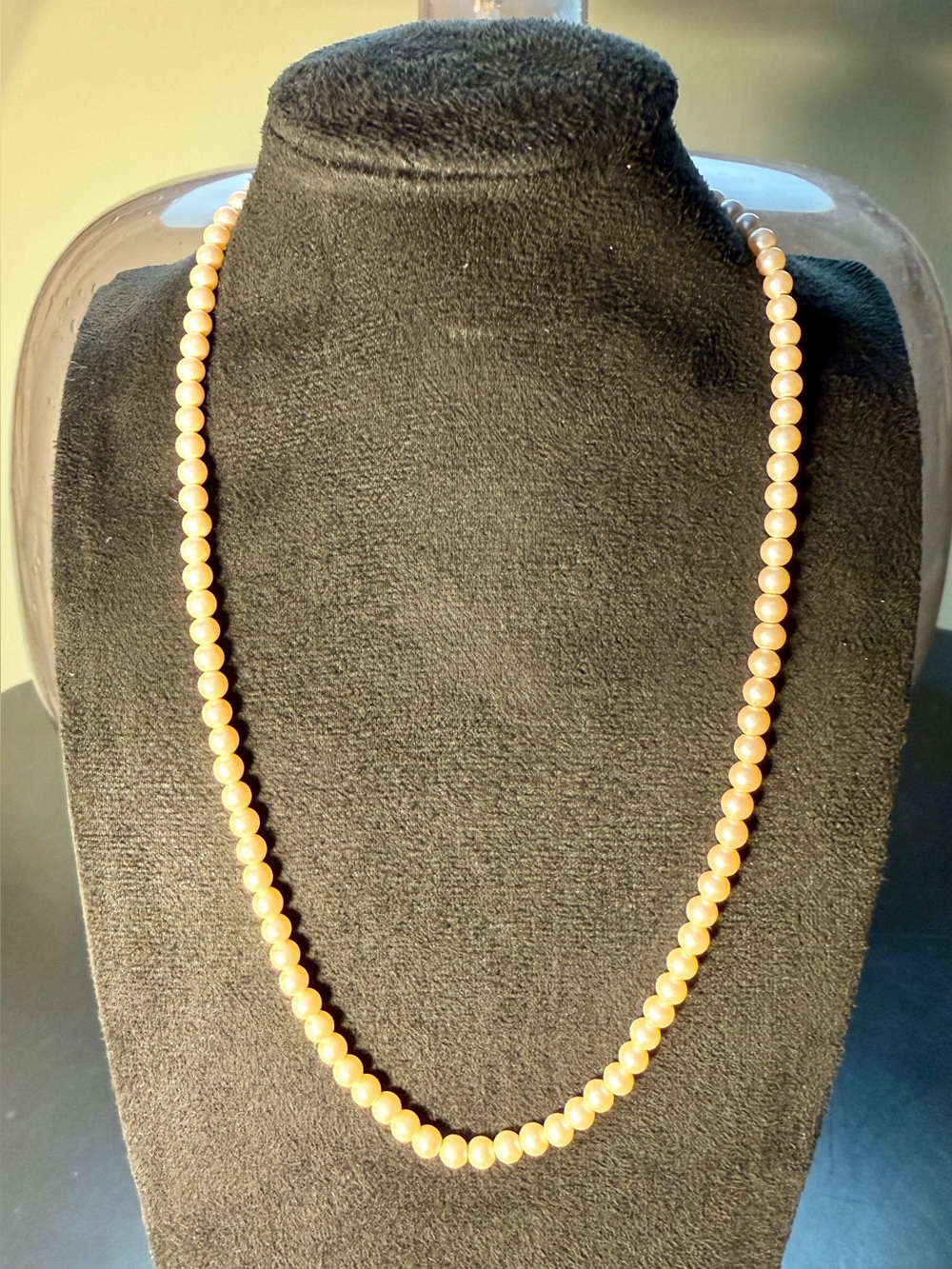 Vintage Signed Monet Faux Ivory Pearl Necklace